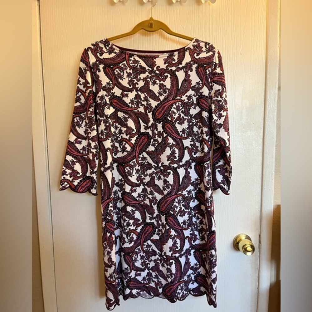 Coolibar UPF50 Sun protection Paisley Print Scalloped Hem Sun Dress Size Small